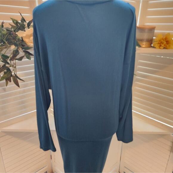 FREE PEOPLE SUNDOWN TEAL BLUE DRESS  MED - Picture 8 of 11